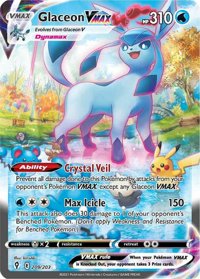 Glaceon VMAX Secret 209/203 (SWSH07: Evolving Skies) - Holofoil