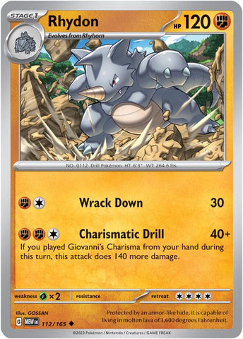Rhydon 112/165 (SV: Scarlet & Violet 151) 