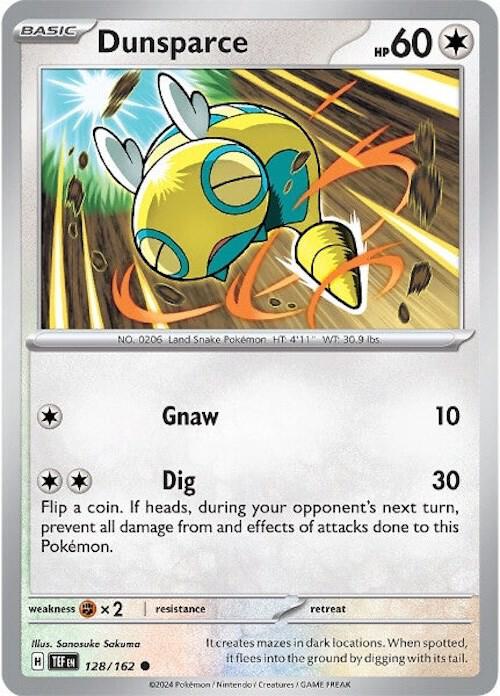 Dunsparce 128/162 (SV05: Temporal Forces)  - Reverse Holofoil