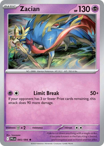 Zacian 045/094 (ME02: Phantasmal Flames)  - Holofoil