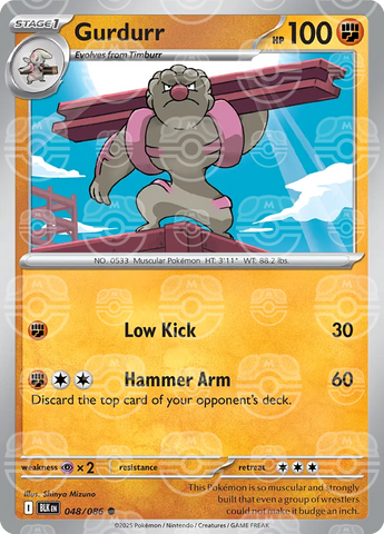 Gurdurr 048/086 (SV: Black Bolt)  - Master Ball Holofoil