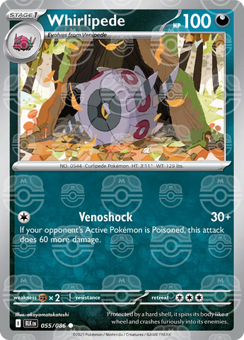Whirlipede Master Ball Pattern 055/086 (SV: Black Bolt)  - Master Ball Holofoil