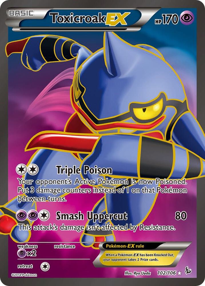 Toxicroak EX 102/106 (XY - Flashfire)  - Holofoil