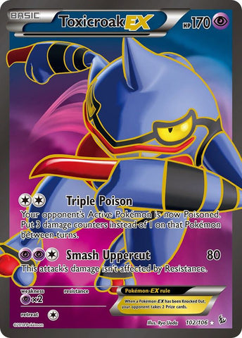 Toxicroak EX 102/106 (XY - Flashfire)  - Holofoil