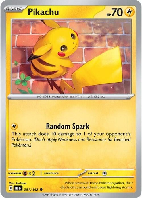 Pikachu 051/162 (SV05: Temporal Forces)  - Reverse Holofoil
