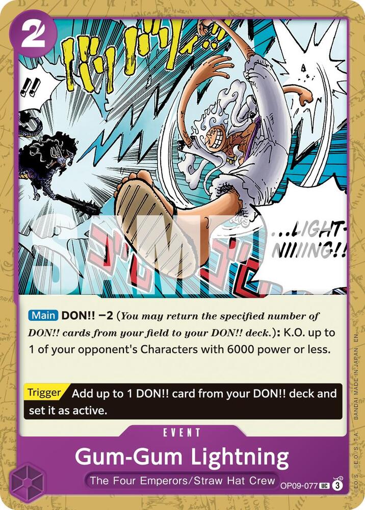 Gum-Gum Lightning (Reprint) OP09-077 (Premium Booster -The Best- Vol. 2) 