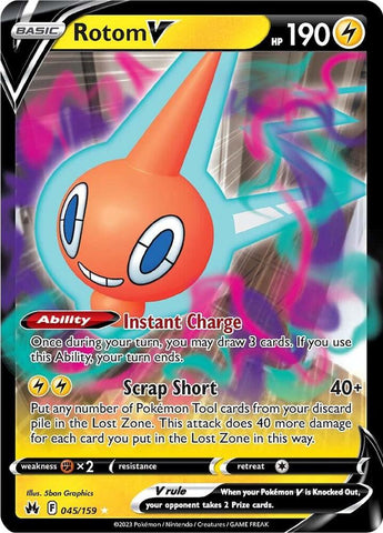 Rotom V 045/159 (Crown Zenith)  - Holofoil