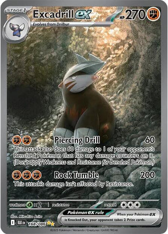 Excadrill ex 168/086 (SV: Black Bolt)  - Holofoil