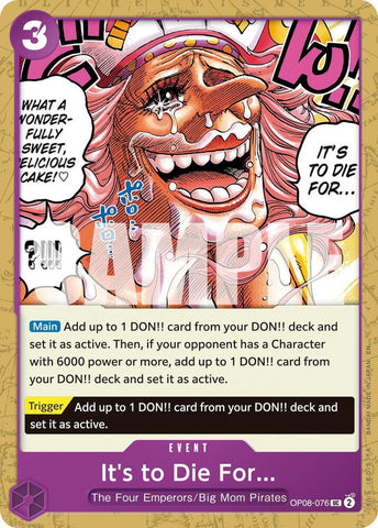 Its to Die For... (Reprint) OP08-076 (Premium Booster -The Best- Vol. 2) 