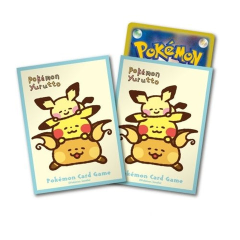 Card Sleeves - Yurutto Pichu, Pikachu & Raichu (64-Pack) (Pokemon Center Japan Exclusive)