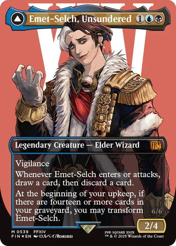 Emet-Selch, Unsundered // Hades, Sorcerer of Eld (Borderless) (Surge Foil) [FINAL FANTASY]