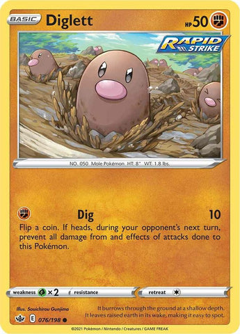 Diglett 076/198 (SWSH06: Chilling Reign) 