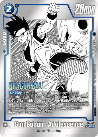 Son Gohan : Adolescence (FP-058) (Tournament Pack MANGA ver. SPECIAL) [Fusion World Tournament Cards]