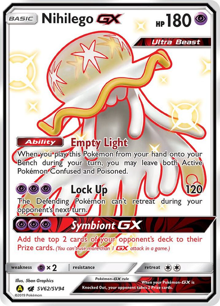 Nihilego GX SV62/SV94 (Hidden Fates: Shiny Vault)  - Holofoil