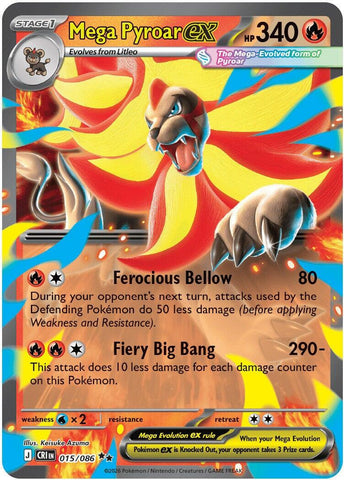Mega Pyroar ex (015/086) [Mega Evolution: Chaos Rising]