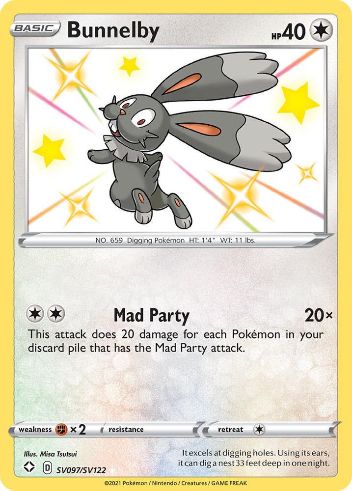 Bunnelby SV097/SV122 (Shining Fates: Shiny Vault)  - Holofoil