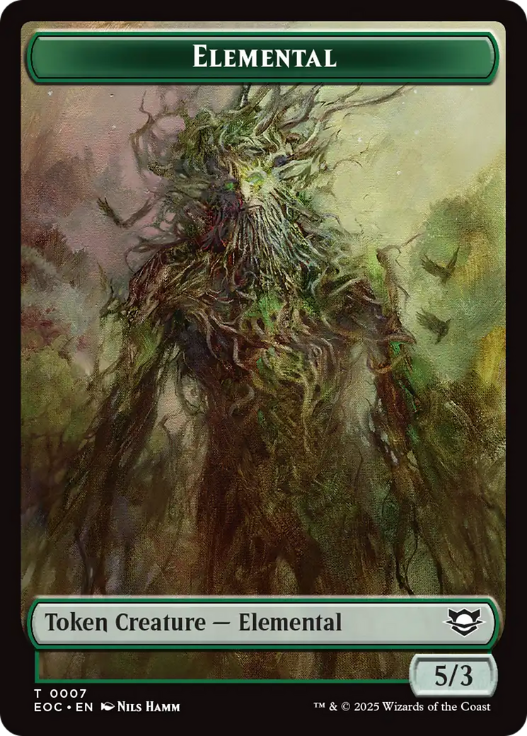 Beast (0006) // Elemental (0007) Double-Sided Token [Edge of Eternities Commander Tokens]