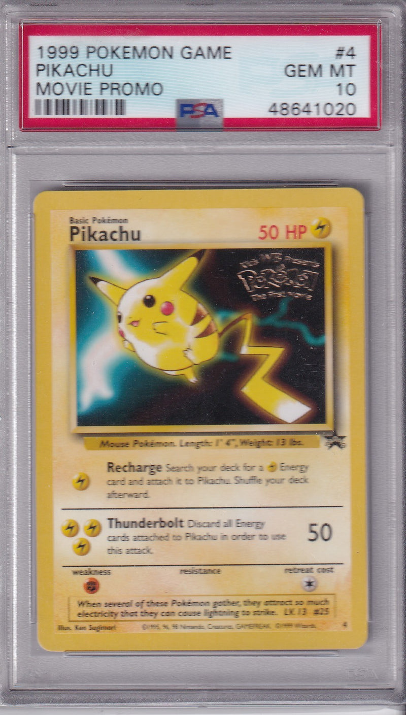 1999 Pokemon movie promo Pikachu PSA 10