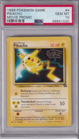 1999 Pokemon movie promo Pikachu PSA 10