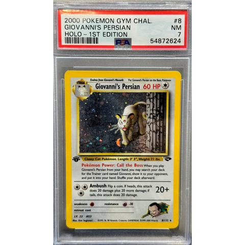 2000 Pokemon Giovanni's Persian 1st Edition PSA 7