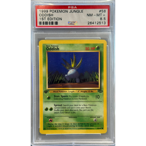 1999 Pokemon Oddish 1st Edition PSA 8.5