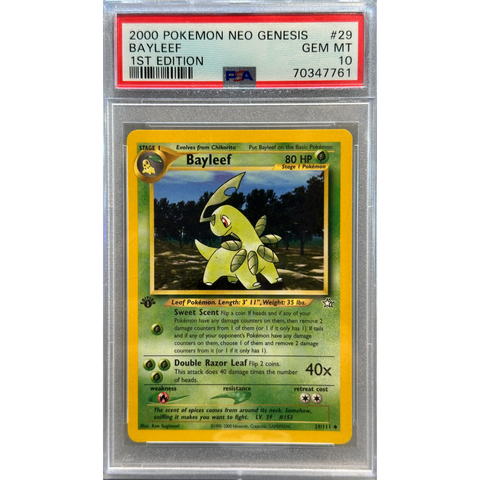 2000 Pokemon Bayleef 1st Edition PSA 10