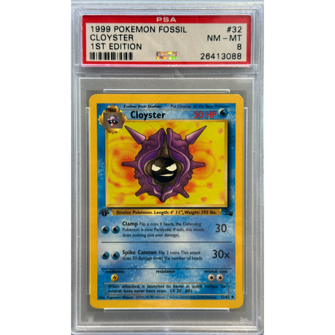 1999 Pokemon Cloyster 1st Edition PSA 8