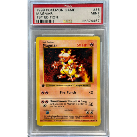 1999 Pokemon Magmar 1st Edition PSA 9
