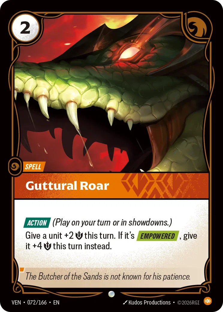 Guttural Roar — Riftbound Vendetta 072/166