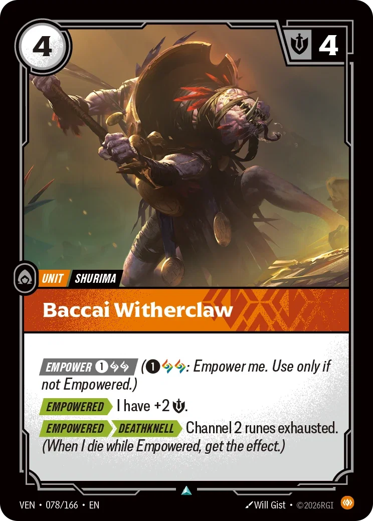 Baccai Witherclaw — Riftbound Vendetta 078/166
