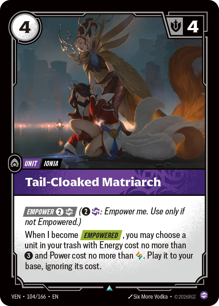 Tail-Cloaked Matriarch — Riftbound Vendetta 104/166