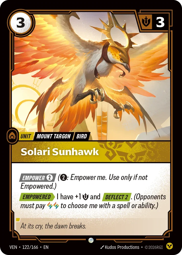 Solari Sunhawk — Riftbound Vendetta 122/166