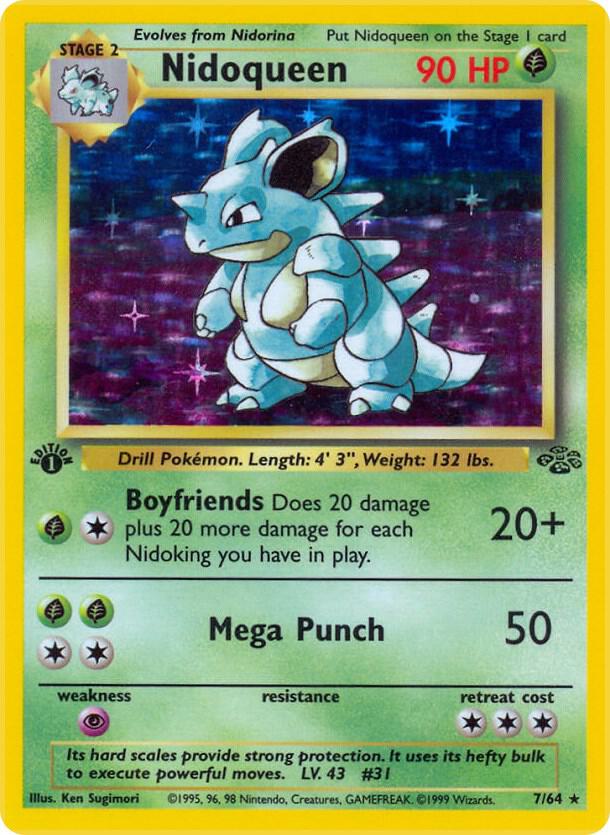 Nidoqueen  07/64 (Jungle)  - 1st Edition Holofoil