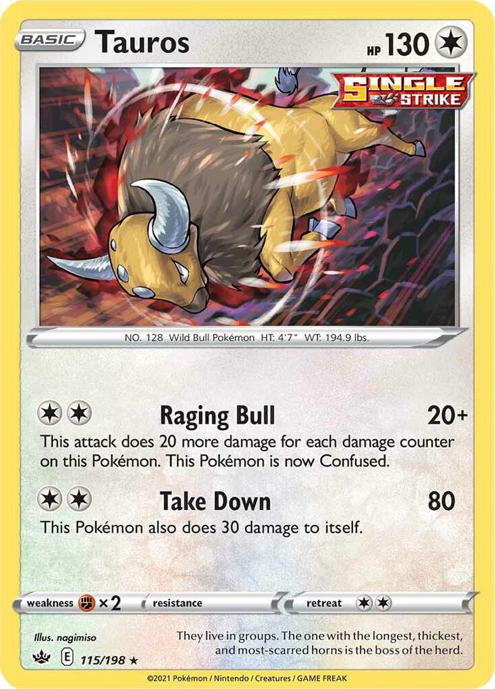 Tauros 115/198 (SWSH06: Chilling Reign)  - Holofoil