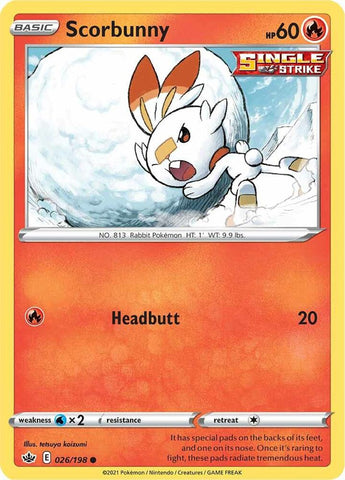 Scorbunny 026/198 (SWSH06: Chilling Reign) 