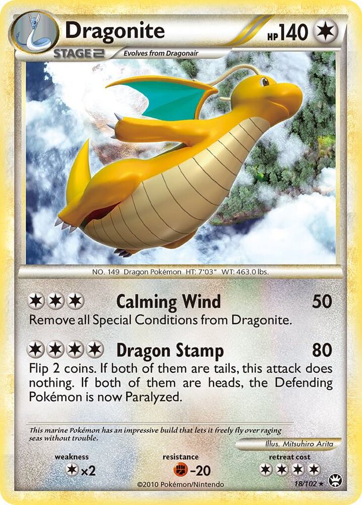 Dragonite 18/102 (Triumphant)  - Reverse Holofoil