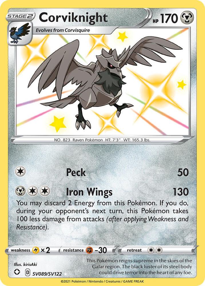 Corviknight SV089/SV122 (Shining Fates: Shiny Vault)  - Holofoil