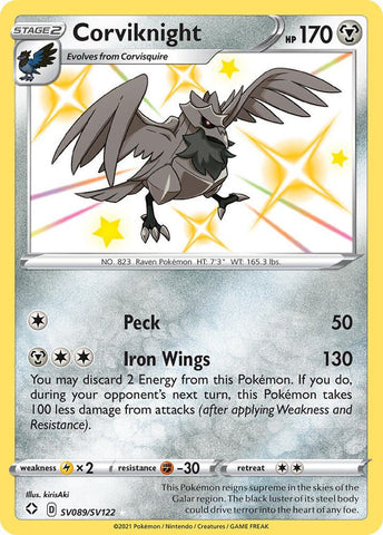 Corviknight SV089/SV122 (Shining Fates: Shiny Vault)  - Holofoil