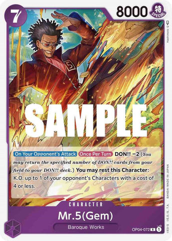 Mr.5(Gem) OP04-072 (Kingdoms of Intrigue)  - Foil
