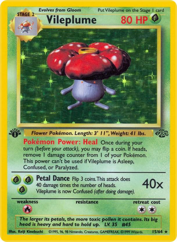 Vileplume  15/64 (Jungle)  - 1st Edition Holofoil