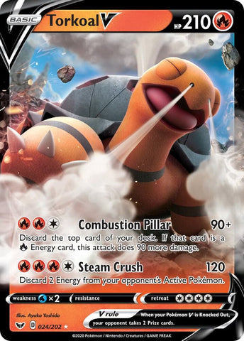 Torkoal V 024/202 (SWSH01: Sword & Shield Base Set)  - Holofoil
