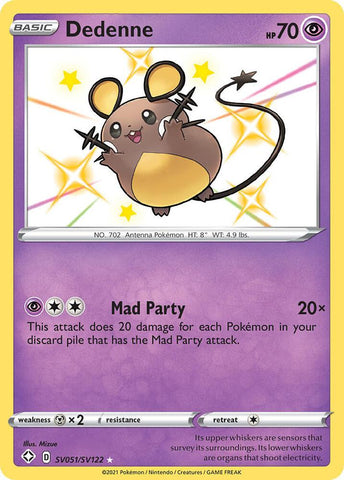 Dedenne SV051/SV122 (Shining Fates: Shiny Vault)  - Holofoil