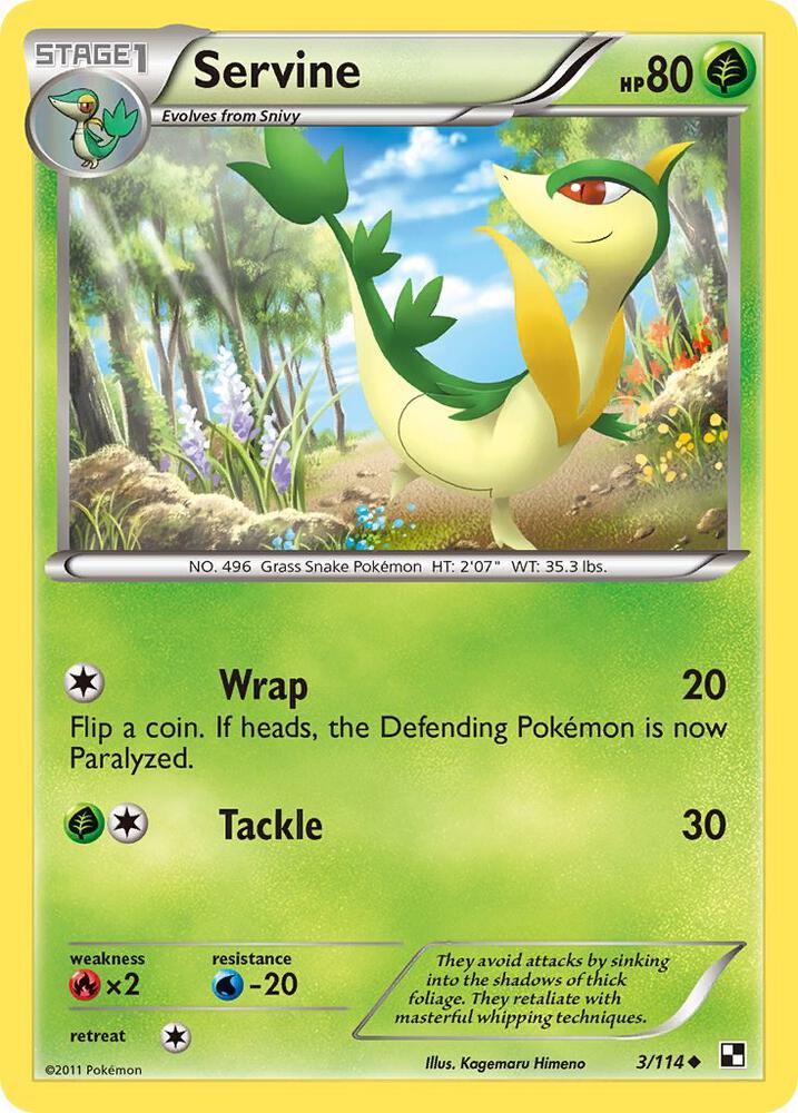 Servine 3/114 (Black and White)  - Reverse Holofoil