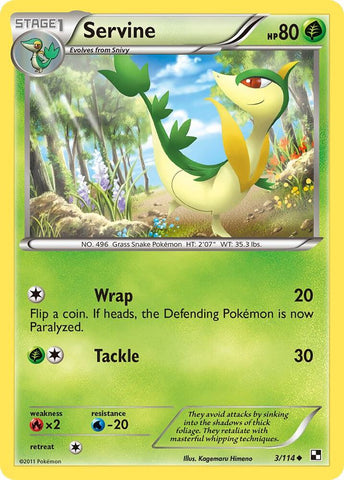 Servine 3/114 (Black and White)  - Reverse Holofoil